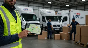 Advanced fleet tracking features showing GPS management analytics