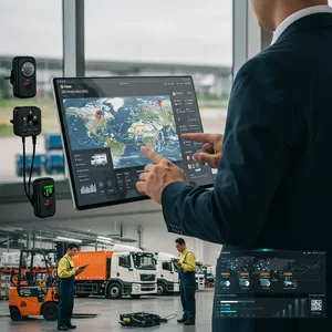 Fleet management system showing advanced tracking features and dispatch controls