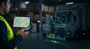 Fleet management analytics showing GPS fleet tracking productivity and dispatch efficiency metrics