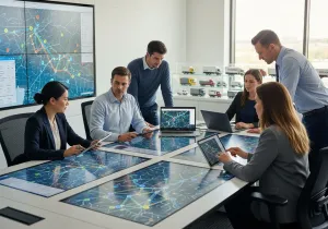 Business Outcomes with Company Vehicle Tracking Visual Business Outcomes with Company Vehicle Tracking illustration