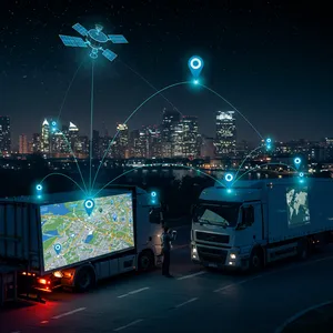 GPS tracking system showing fleet management capabilities through satellite constellation coverage