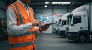 Fleet tracking system with GPS tracking devices collecting data for fleet management productivity