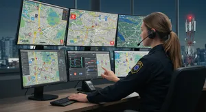Emergency fleet tracking system with GPS dispatch alerts