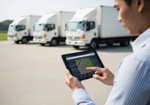 GPS Fleet Management Tracking Overview Visual GPS Fleet Management Tracking Overview illustration