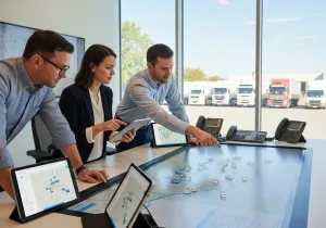 Business Outcomes with GPS Fleet Management Tracking Visual Business Outcomes with GPS Fleet Management Tracking illustration