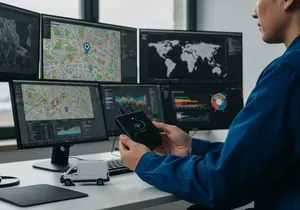 Advanced fleet management dashboard showing AI-powered tracking and optimization tools