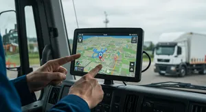 Fleet management benefits dashboard showing vehicle tracking and optimization metrics