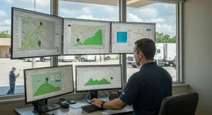 Fleet fuel consumption tracking system showing cost reduction metrics