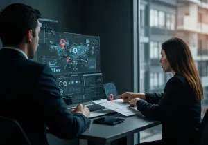 Implementing GPS tracking business illustration