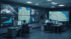 Fleet management system dashboard displaying key tracking metrics