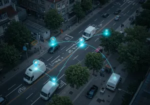 Fleet tracking devices receiving GPS signals for enhanced productivity and dispatch operations