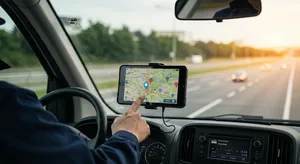 Fleet management console showing real-time GPS tracking of multiple vehicles
