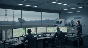 GPS fleet tracking control center with dispatch monitoring systems