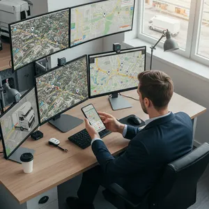 Mobile GPS tracking interface showing location and mapping features