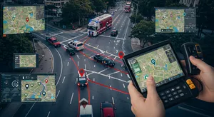 Fleet tracking system showing emergency response GPS monitoring and dispatch coordination