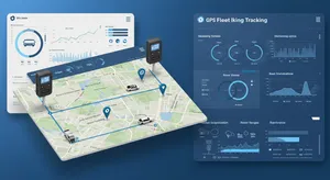 Fleet management reporting dashboard with GPS tracking analytics