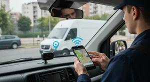 GPS fleet tracking safety dashboard with alert system