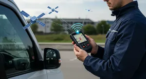 Fleet tracking system demonstrating GPS signal accuracy for precise vehicle location monitoring