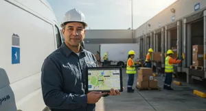 Fleet management software configuration showing GPS tracking dashboard setup