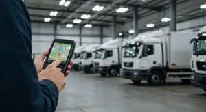 Fleet tracking system monitoring multiple GPS fleet vehicles with dispatch alerts